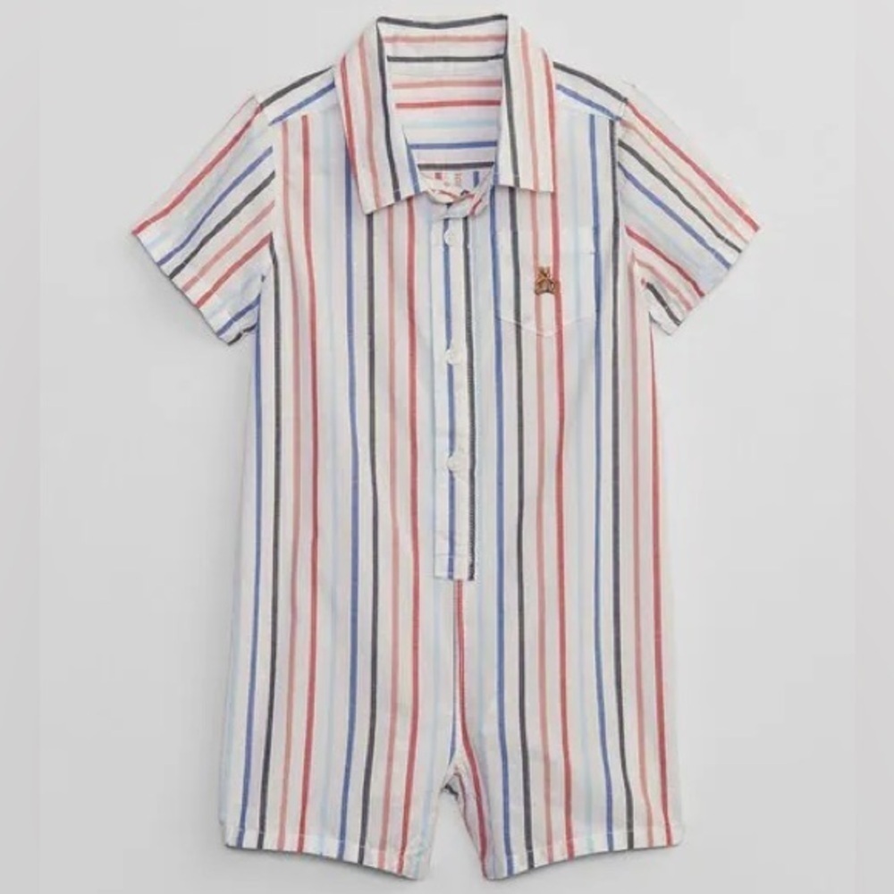 Baby Gap Striped Romper with Logo 18-24 Months